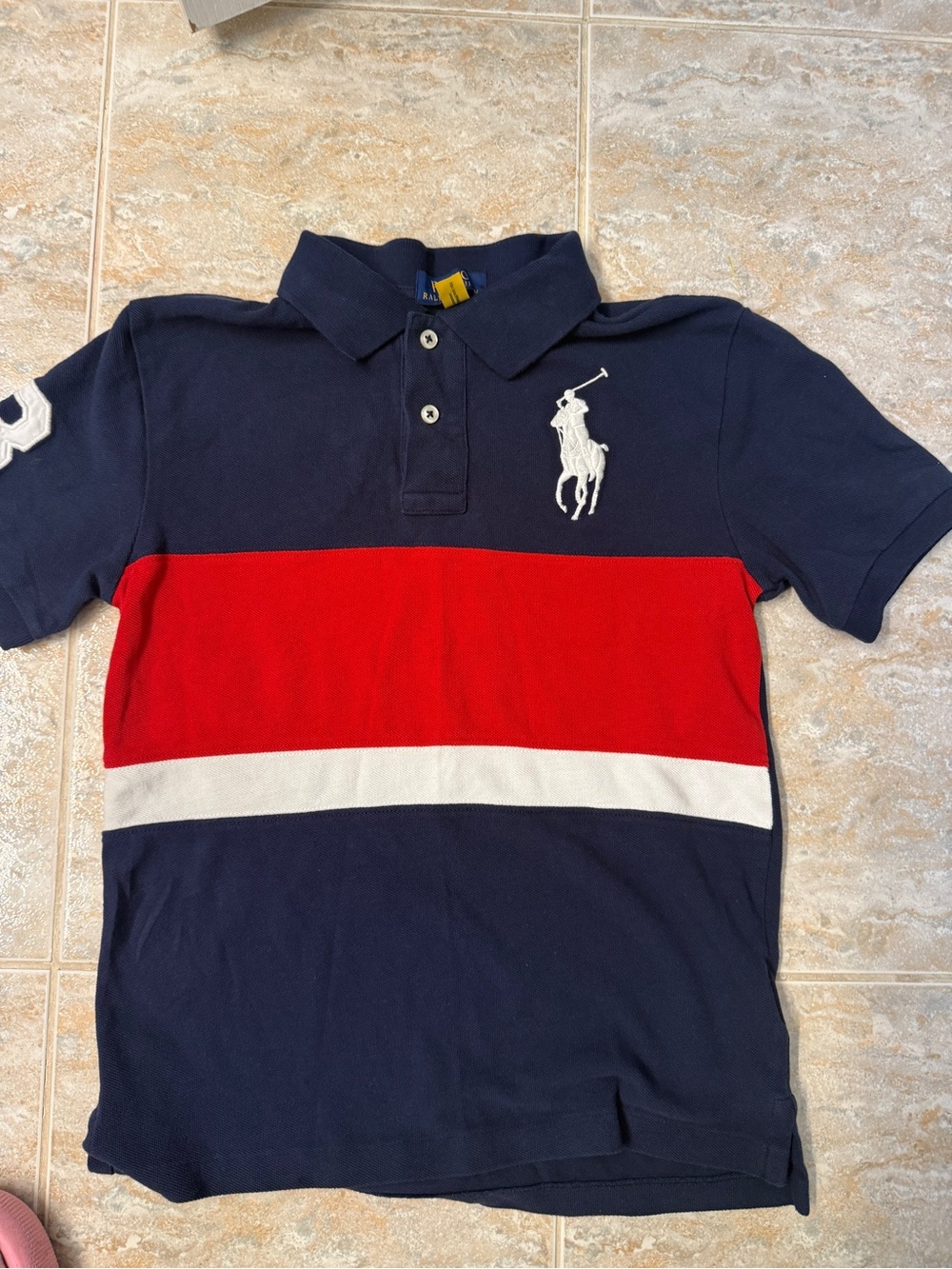 Polo by Ralph Lauren Navy Polo with Red & White Stripes s